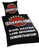 Global Labels G 99 600 RL6 100 Renforce Bettwaesche Rahmenlos Zickenzone 135 x 200 cm Bettbezug und 80 x 80 cm Kissenbezug