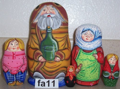Childrens Toyshop  Toys : Russian Nesting Nested Stacking doll 5 pcs / 6 in #fa-11 fa-12