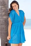 Beach Belle® Caribbean Blue Martina Plus Size Crochet Tunic - Plus Size Swimwear Plus Size Swimsuit