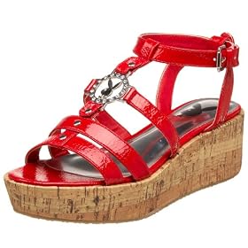 Playboy Women's Paris Gladiator Cork Wedge