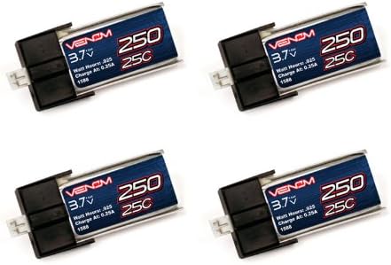 Venom 25C 1S 250mAh 3.7 LiPO Battery for Eflight Blade MCP X (4-Pack)