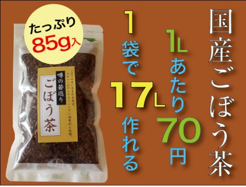 【2/16発送分】【徳用サイズ(約17L分)】無添加ごぼう茶 85g入(送料無料)