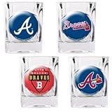 MLB Square Shot Glass 4 Piece Set (Individual Logos)