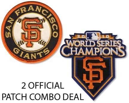 San Francisco Giants Combo 2010 World Series Champions and SF Round Logo Jersey Patches