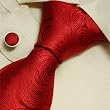 Red pattern silk tie paisley gifts for the groom Italian style silk tie cuff links set A1096