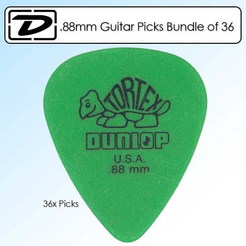 Dunlop 418P.88 Tortex Standard .88mm Green Guitar Picks 12 Pack Bundle of 3