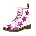Dr.Martens(ドクターマーチン) 8ホール ブーツ STELLA STAR PATCH レディース ホワイト×ホットピンク 13714103