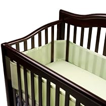 BreathableBaby Crib Bumper for Slatted Cribs - Sage