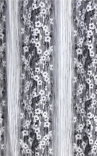 Blossoms Shower Curtain (Black and White)