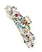 Women's Rhinestone Metal Hair Barrette Clip Hair Pin Antique Silver IMB2149