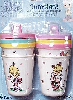Precious Moments 4-Pack Tumblers with Lids - Pink