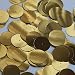 Round Flat Sequin 20mm Center Hole Very Deep Gold Metallic. Couture Paillettes. Made in USA
