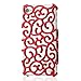 Luxury Red Chrome Electroplating Hollow Pattern PC Hard Back Case Cover for iPhone 4G 4S