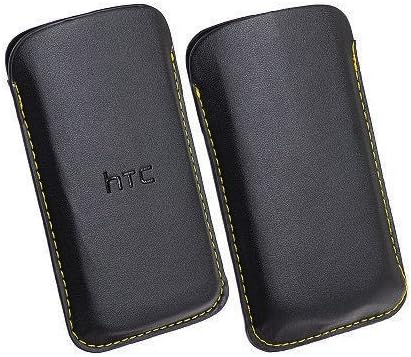 ShimonTech Premium Slip-in Leather Pocket Case for HTC Desire, Droid Incredible, iPhone 5s, 5, 4s, 4 and more. [Compact] [Thin] [Protection] [Stitched Sides] - Black