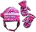 N'Ice Caps Girls Fair Isle Print Micro Fleece Hat And Mitten Set