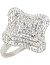 14k White Gold  0.98ctw Diamond Cocktail Ring LR141 Size 7.5