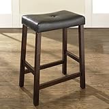 Crosley Furniture Counter Height Upholstered Saddle Seat Bar Stool in Vinta ....