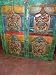 Colorful Ganesh Carved Panel 4 Different Dancing Ganesha India 36x36
