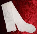 Baby girl white tights in cherubs pattern - newborn