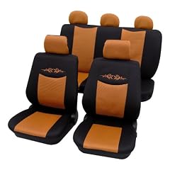 Cartrend 79-3420-03 Sitzbezug Komplett-Set "Tattoo", orange, mit Dokunaht, Seitenairbag geeignet