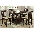Set of 5 Oval Cherry Counter Height Storage Dining Set