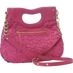 Elaine Turner Olivia Ruched Leather Crossbody/Clutch