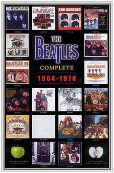 Beatles Album Covers Framed Poster Silver Metal Frame 22 x 34