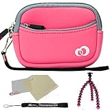 Baby Pink - Grey Trim Slim Protective Soft Neoprene Cover Carrying Case Sle ....