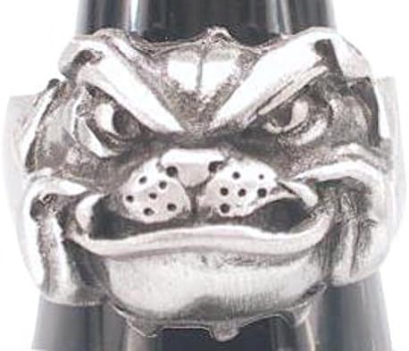 Dan Jewelers Cool Pet Bulldog Bull Dog Companion Pewter Ring, Size 12