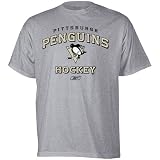 Reebok Pittsburgh Penguins Ash Stacked Logo T-shirt