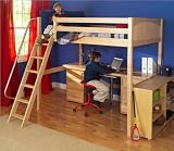 Maxtrix Kids Maxtrix Bedroom Series Full High Loft Bed with Long Desk and 3 1/2 Drawer Chests Bedroo