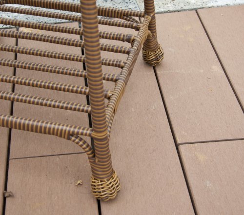 Wicker Lane OTI001-C Outdoor Honey Wicker Patio Furniture End Table
