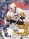 Signed Mario Lemieux Photograph - Sports Illustrated Magazine February 6 1989