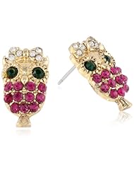 Betsey Johnson "Enchanted Forest" Owl Stud Earrings