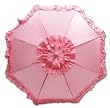 Ruffle Trim Satin Parasol Umbrella in Assorted Colors