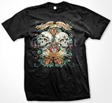 Love Kills Slowly Vintage Tattoo T-shirt, Skull and Roses Tattoo Shirt