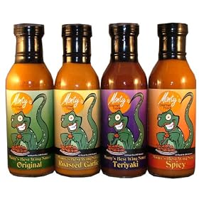 Monty's Best Buffalo Wing Sauce Gift Set of Four Amazing Flavors Great for More Than Just Wings. Includes Original Buffalo Style, Roasted Garlic, Teriyaki, and Spicy. Your Guest Deserve Monty's Best. Cook Up a Variety of Flavors Next Time You Make Wings.