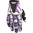 Fly Racing Kinetic Youth Girls MX Motorcycle Gloves - Gray/White/Purple