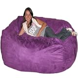 6-feet X-large Purple Cozy Sac Foof Bean Bag Chair Love Seat