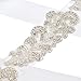 Remedios Crystal Beaded Ivory Satin Bridal Sash Wedding Belt for Bride