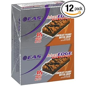 EAS AdvantEdge Carb Control Nutrition Bar, Chocolate Peanut Butter Crisp, 12 Bars