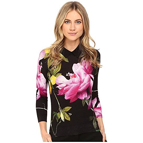 テッドベーカー アウター ニット&セーター Merilie Citrus Bloom Sweater Black [並行輸入品]