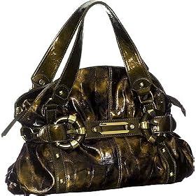 Oversized ''Miranda'' Croco Handbag - Black or Golden Bronze