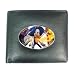 It is a brand new wallet, made out of imitation leather.�The edge of the metal photo frame is in 
chrome color.�The photo is printed out on a high quality photo paper and coated with a top quality 
waterproof enamel that is crystal clear, with a long time duration.�Inside the wallet it has a 
driver
