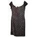 Scala Black Silk Evening Cocktail Dress with Gunmetal Beads Medium