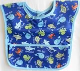 Easy to Clean Blue Baby Bib - Sea Creatures
