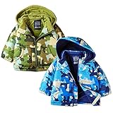 (カーキ/95cm)ベビー服 男の子 アウター フルジップ ジャケット LITTLEBEARCLUB リトルベアークラブ 中綿 裏フリース 動物迷彩柄 男児 ベビー