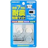 【日本製】 耐震マット（耐震シート） 粘着 透明 丸型 直径25mm 厚さ3mm 4枚入り TM02 震度4
