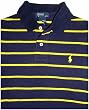 Boy's Polo By Ralph Lauren Short Sleeve Polo Shirt Navy with Yellow Stripes Size Medium (10-12)