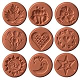 JBK Pottery Unique Cookie Stamps, Set of 9